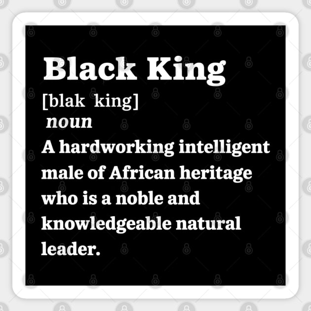 Black King Definition Sticker by UrbanLifeApparel